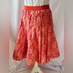Roz & Ali Full Tangerine Paisley Women's Skirt Size L